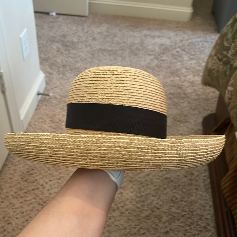 Helen Kaminski Rafia sun hat with black bow